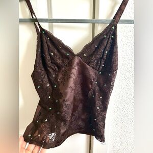 Y2k brown tank top